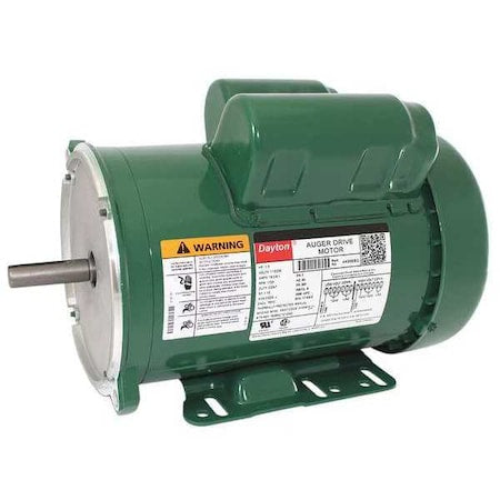 DAYTON 4K998 Auger Drive Motor, Capacitor-Start, 1 1/2 HP, 115/230V AC, 1,725 Nameplate RPM, 56Y Frame