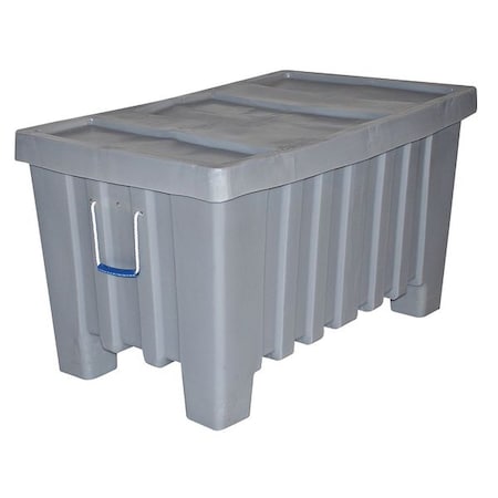 Myton Industries 4LMD4 Bulk Container 8.7 cu ft Volume Cap., 43 in L, 26 1/2 in W, 24 in H, Plastic, Gray