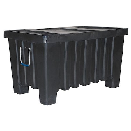 Myton Industries 4LMD3 Bulk Container 8.7 cu ft Volume Cap., 43 in L, 26 1/2 in W, 24 in H, Plastic, Black