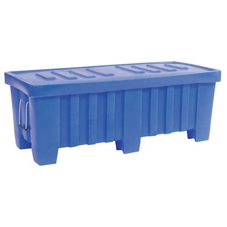 Myton Industries 4LMC2 Ribbed Wall Container 7 cu ft Volume Cap., 51 1/2 in L, 22 1/2 in W, 19 in H, Plastic, Blue