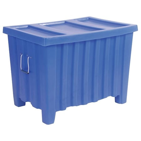 Myton Industries 4LMC6 Bulk Container 14 cu ft Volume Cap., 41 in L, 28 in W, 26 1/2 in H, Plastic, Blue