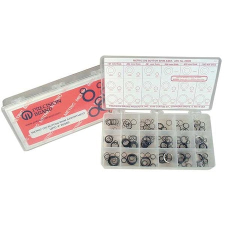 Precision Brand 26989 Die Button Shim Assortment, 330 pcs, SS
