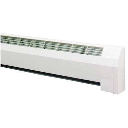 Classic CLCU75-8 Hydronic Baseboard Heater, Convection, 8 ft L, Vertical Flow, Steel W/ Aluminum Grill, White