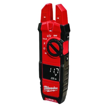 Milwaukee Tool 2205-20 Digital Clamp Meter, Reverse Black LCD, 200 A, 0.6 in (15 mm) Jaw Capacity