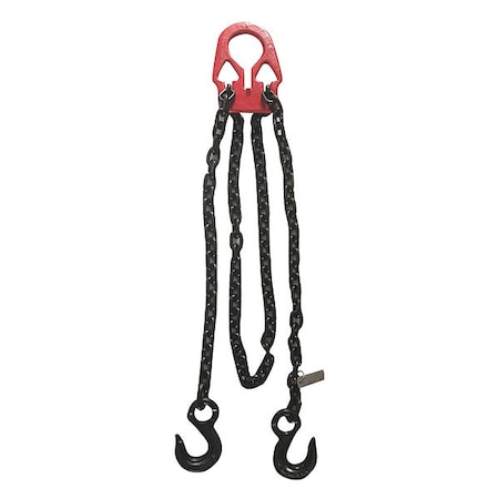 DAYTON 4PGW4 Chain Sling, G80, Adjustable Link, Aly Steel, 10 ft L