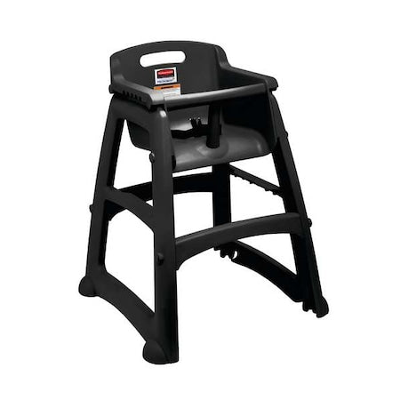 Rubbermaid Commercial FG780508BLA Youth High Chair, Black, Includes Wheels