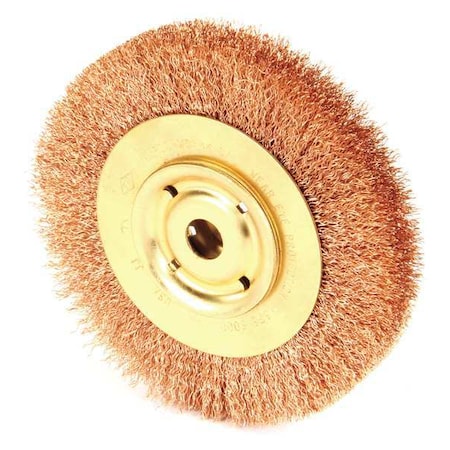 Ampco Safety Tools WB-44 Crimped Wire Wheel Wire Brush, Arbor, 6