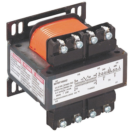 Square D 9070T100D4 Control Transformer, 100 VA, Not Rated, 120V AC, 277V AC