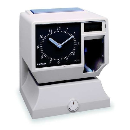 Amano TCX-11/5477 Time Clock, Analog Dial & LCD Display
