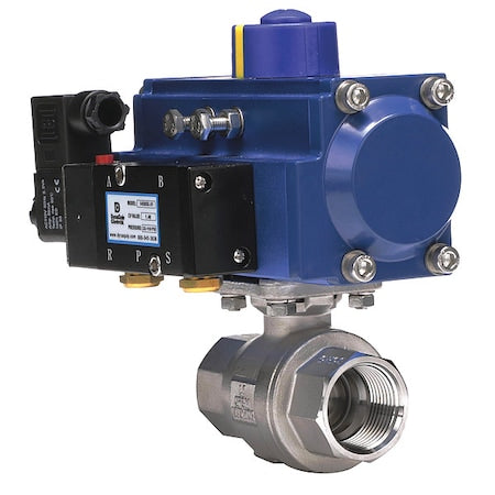 Dynaquip Controls P2S25AJUDA020A Ball Valve, 1 In FNPT, Double Acting, SS