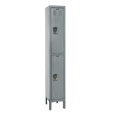 Hallowell U1256-2A-HG Wardrobe Locker, 12 in W, 15 in D, 66 in H, (1) Wide, (2) Tier, Dark Gray
