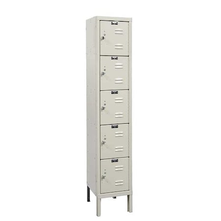 Hallowell U1256-5PT Box Locker, 12 in W, 15 in D, 66 in H, (1) Wide, (5) Tier, Tan