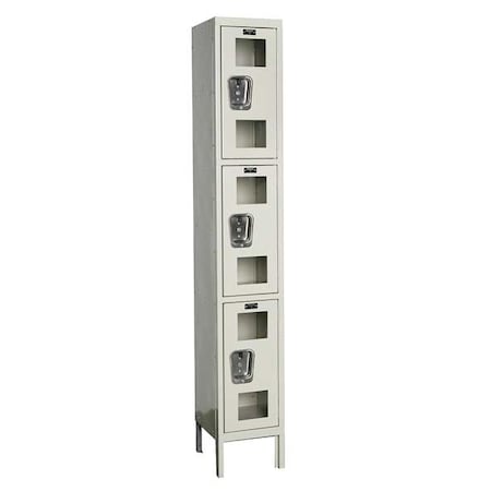 Hallowell USV1258-3A-PT Wardrobe Locker, 12 in W, 15 in D, 78 in H, (1) Wide, (3) Tier, Tan