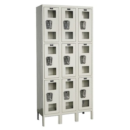 Hallowell USV3258-3PT Wardrobe Locker, 36 in W, 15 in D, 78 in H, (3) Tier, (3) Wide, Tan