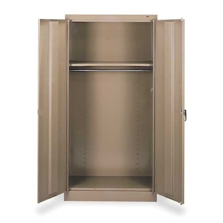 Tennsco 1471 SAND Wardrobe Storage Cabinet, 72 in H, 36 in W, Swing, Keyed, Sand, 1 Shelves, 0 Drawers