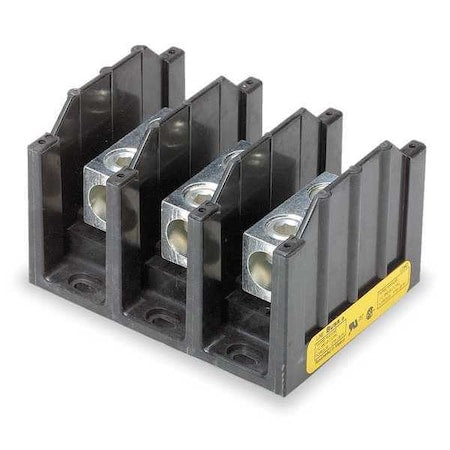 Eaton Bussmann 16303-3 Power Distribution Block, Open, 3 Pole, 310 A Copper, 600 V AC/DC