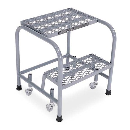 Cotterman 1002N1818A1E10B3C1P1 20 in H Steel Rolling Step, 2 Steps, 450 lb Load Capacity