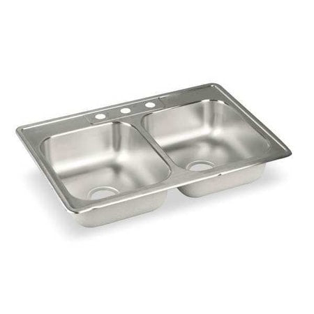 Elkay DLR3322103 Drop-In Sink, Drop-In Mount, 3 Hole, 16