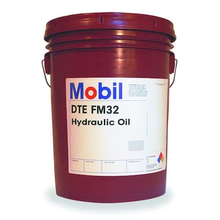 Mobil 105764 Hydraulic Machine Oil, DTE FM 32, H1 Food Hydraulic, SAE Grade 10, 5 gal Pail