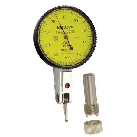 Mitutoyo 513-405-10E Dial Test Indicator, Hori, 0 to 0.2 mm