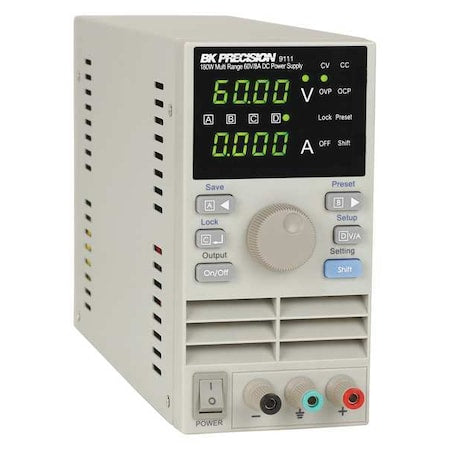 B&K Precision 9111 DC Power Supply, Digital, 60V, 8A, 7 in. H