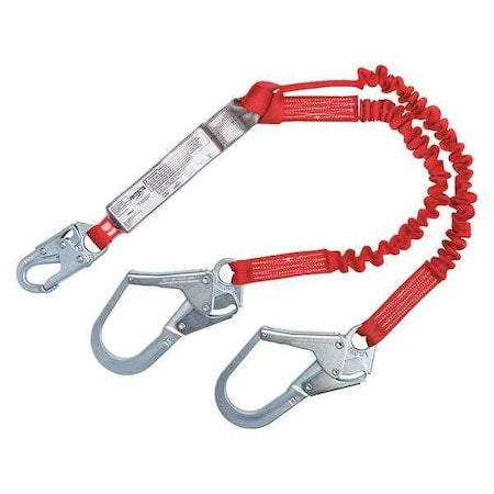 3M Protecta 1342125 PRO(TM) Pack Shock Absorbing Lanyard, 6 ft. Length, Snap Hook, Steel, 2 Leg(s)