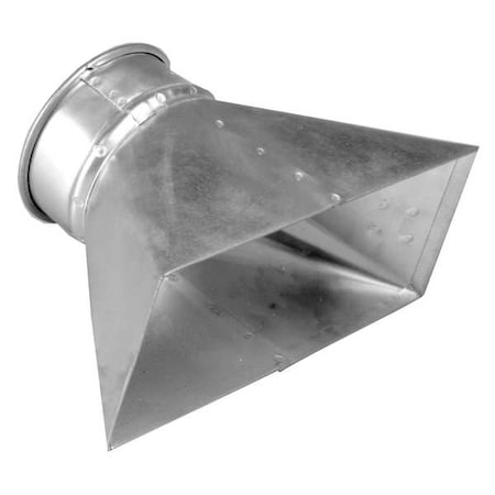 Nordfab 8010004381 Round Router Hood, 10 in Duct Dia, Galvanized Steel, 22 ga GA, 6 in W, 12