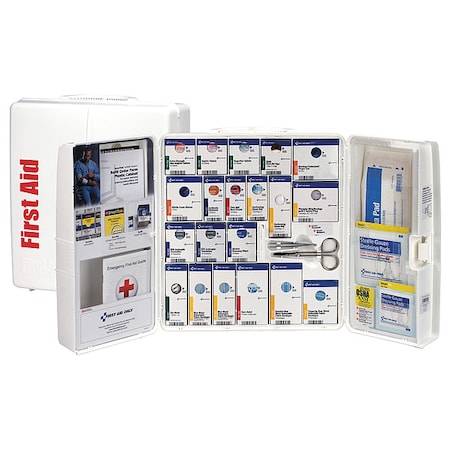 First AID Only 1300-FAE-0103 First Aid Kit and Housing, Plastic Cabinet, 299 Components, 50 People Served
