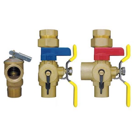 Webstone 54443WPR Tankless Water Heater Valve, 3/4 In, Brass