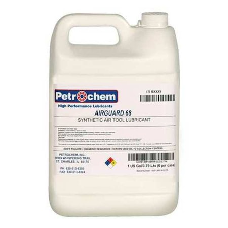 Petrochem AIRGUARD 68-001 Lubricant, 1 gal, Pail, Synthetic Base, 450 Degrees F Max Op Temp, Colorless