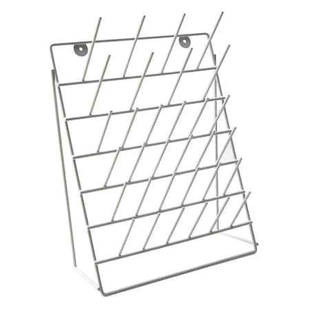 Dynalon 559165-0005 Drying Rack, Steel, White, Angled, 32 Pegs