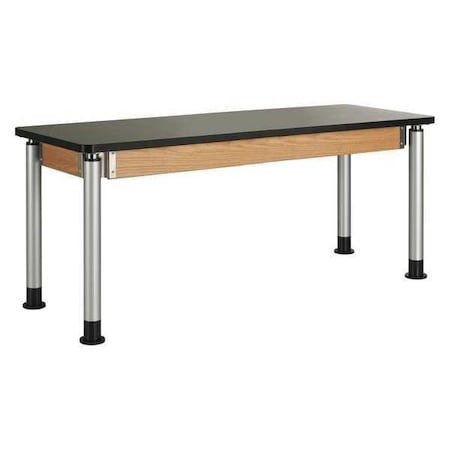 Diversified Spaces P830LBBK Adjustable Table, Black/Oak, 24