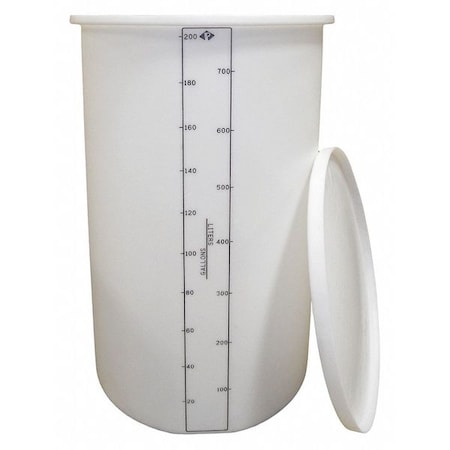 Peabody Engineering 01-28972 Storage Open Top Process Chemical Tank, Vertical, LDPE, Nat, 200 Gal