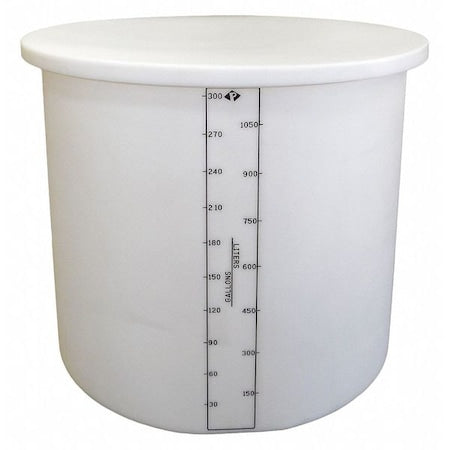 Peabody Engineering 01-29052 Storage Open Top Process Chemical Tank, Vertical, LDPE, Nat, 300 Gal