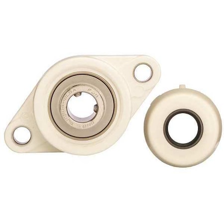 NTN SUCNFL205-16C0FG1 2 Holes, Rhombus Housing, 2 Bolt Flange Bearing, Radial Ball, 1 in Dia, Polymer, Set Screw