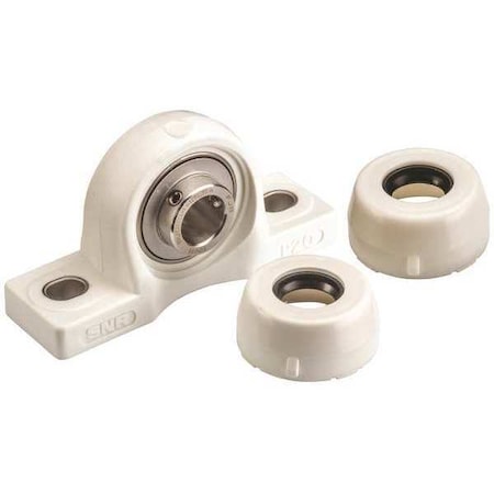 NTN SUCPPL205-16C0FG1 Pillow Block Bearing, Polymer Housing Material, Set Screw, Ball, 1 in Dia, Stainless Steel Insert