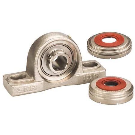 NTN SUCP211-32C0FG1 Pillow Block Bearing, Stainless Steel Housing Material, Set Screw, Ball, 2 in Dia, Stainless Steel Insert