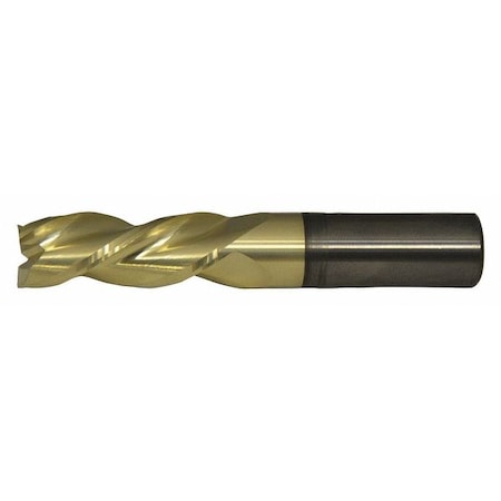 Cleveland C72370 3-Flute Carbide Square Single End High-Perf End Mill for Aluminum CTD CEM-AM3-ZN ZrN 1x1x2x5