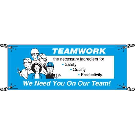 Brady 106303 Safety Banner, 48 in H x, 120 in W, Polyethylene