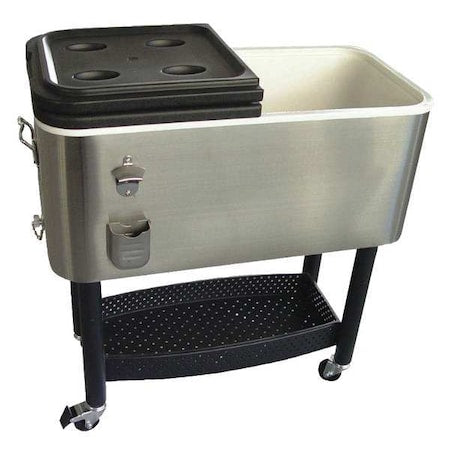 Crestware COOLER1 Cooler, 17 gal. Stainless Steel/Plastic, Gray/Black