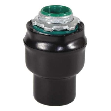 Calbond PV1500LT150 Conduit Fitting Connector, 1-1/2 in, Liquid-Tight, Steel, PVC Coated, Black