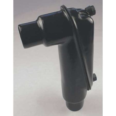 Calbond PV0500LBD1100 Conduit Fitting Outlet Body, 1/2 in, Threaded, PVC, PVC Coated, Black