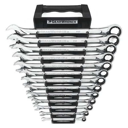 Gearwrench 85199 13 Piece 72-Tooth 12 Point XL Ratcheting Combination SAE Wrench Set