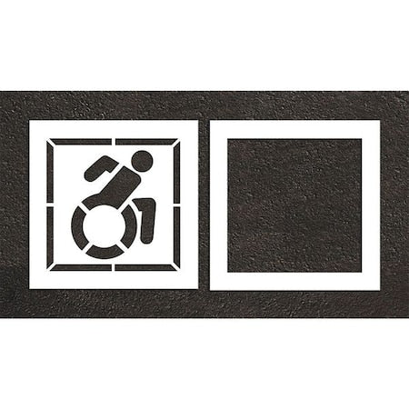 RAE STL-108-33003 Pavement Stencil, Symbol, Handicap - ADA, 30 in Character Height, Not Applicable Font, White