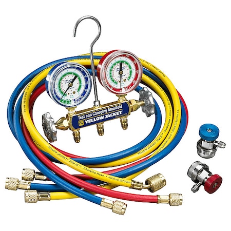 Yellow Jacket 41339 Charging Manifold, 12 in. L, Universal