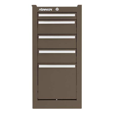 Kennedy 205XB K2000 Series Side Cabinet, 5 Drawer, Brown, Steel, 13-1/2 in W x 20 in D x 29 in H