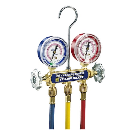 Yellow Jacket 41709 Manifold Gauge Set, 5 ft L, 2 1/2 in Gauge