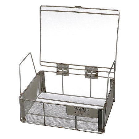 Marlin Steel Wire Products 00-00368215-38 Rectangular Parts Washing Basket, #24 Mesh Size, Stainless Steel, Silver