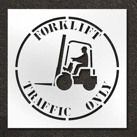 RAE STL-108-14812 Pavement Stencil, Forklift Traffic Only