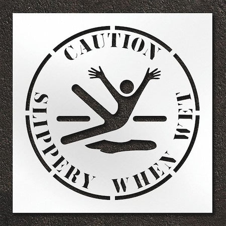 RAE STL-108-14803 Stencil, Caution Slippery When Wet